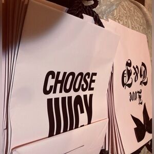 New Lot of 9 Small 8x10 Bow Y2K Juicy Couture Gift Bags Pink Brown Rope Handles